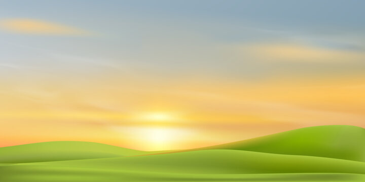 sunrise sky over spring landscape with rural hill and sky_2jan26