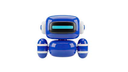 Cute Blue Robot with Headphones