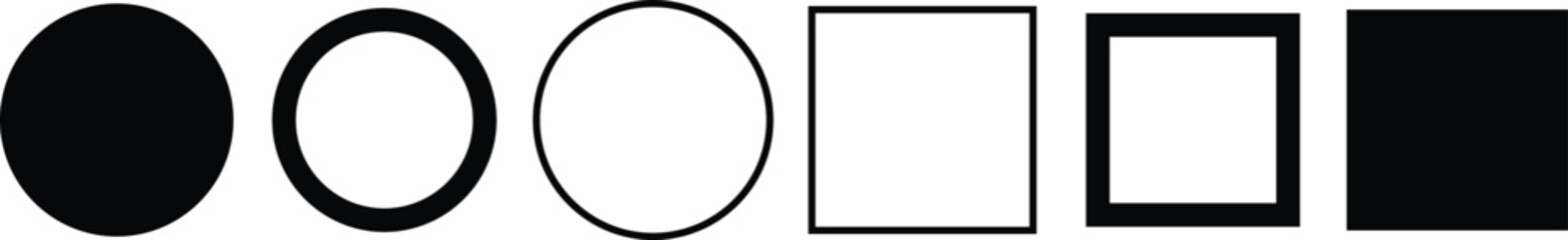 Basic geometric shape icons set