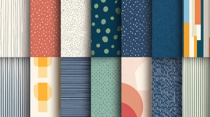 Diverse abstract patterns and colorful geometric designs