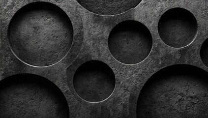 Abstract pattern of dark grey circles