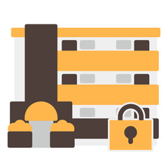 シンプルなマンションのアイコン+鍵