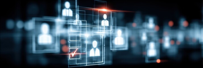 Fototapeta premium Selecting partnership icon with checklist and business profiles illustrating enterprise collaboration selection strategic synergy analysis and alliance formation process