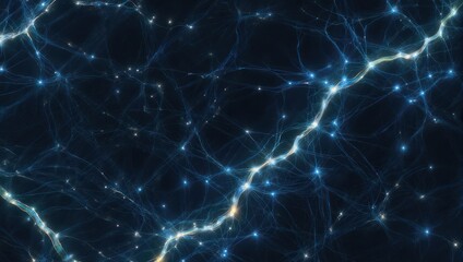 Abstract Neural Network Connection Background with Glowing Nodes.