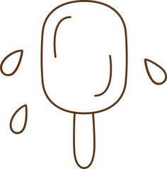 The ice cream bar icon has drops of melted ice cream on it.