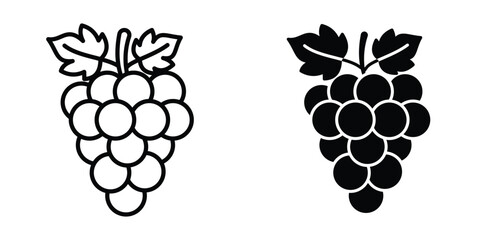 Fototapeta na wymiar Grapes icons multiple style collection. icon in vector. Logotype