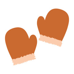 冬の防寒アイテム・シンプルなオレンジの手袋