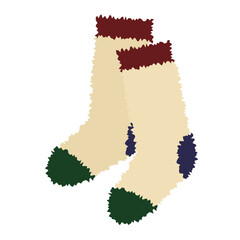 防寒用のふわふわした可愛い靴下