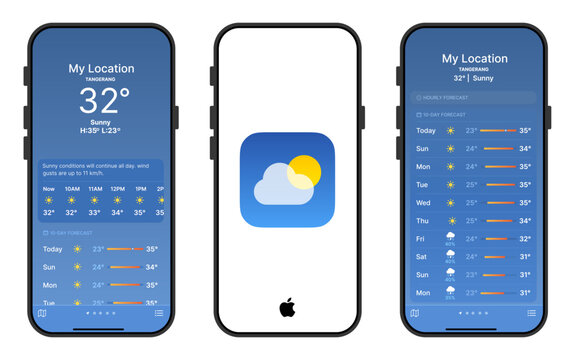 Apple Weather App UI Design for iOS &ndash; Clean Forecast Experience
Modern Apple Weather Mobile Interface, Apple Weather iPhone Screens