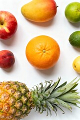 AI Photo Of Many Different Types Of Fruits On A White Background