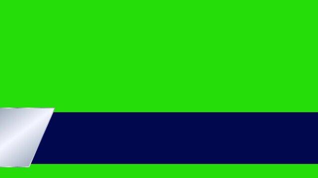 Lower Third Silver and Navy Gradient Slide Animation with Green Screen Background
