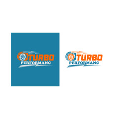 Logo design template set for turbo engine, turbo icon with blue and transparent background