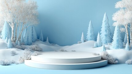 Winter landscape with snowy mountains, hills, and snowdrifts for holiday design and greeting cards