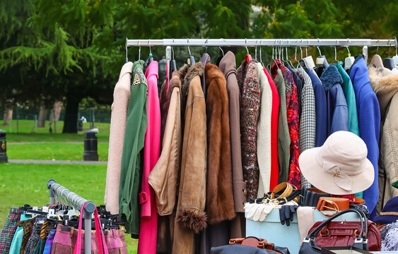 vintage used and new clothes for sale stall stand flea market lafresco