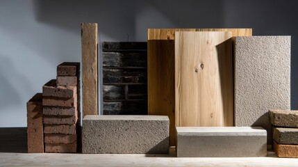 Different Types of Building Materials on a Table Display