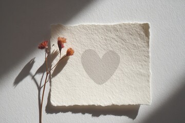 Heart Shape on Paper With Flowers Beside It
