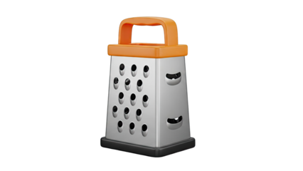 Four-Sided Box Grater with Orange Handle