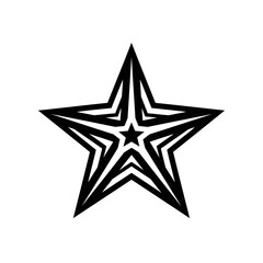 Obraz premium Black star symbol with multiple pointed tips