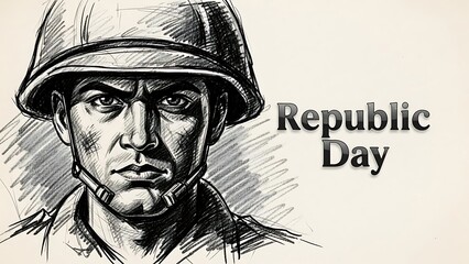 Soldier commemorating republic day