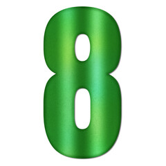 Shiny Green Number Eight Typography Illustration with Shadow Effect, Isolated on Transparent Background &ndash; Luxury Numeric Symbol Design