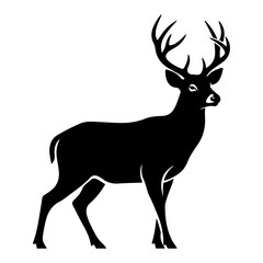 Obraz premium Silhouette of a majestic buck with large antlers Vector