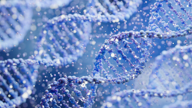 DNA molecule structure genetic helix biology cell medical science gene abstract background. 3d rendering.