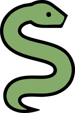 Stylized Green Snake Vector Icon in Letter S Shape Professional Logo