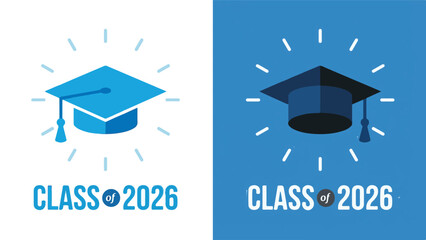 Class of 2026 Graduation Caps Illustration: Academic Achievement and Future