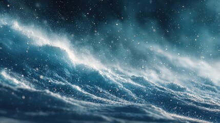 Frosty wind with snow particles creating a smooth motion effect in a cold environment during winter season