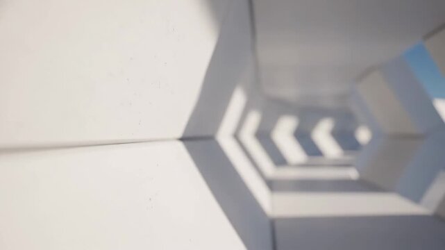 Abstract Architectural Geometry Perspective View Exploring Repetitive Structural Designs