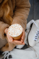 winter fun. coffee with marshmallows