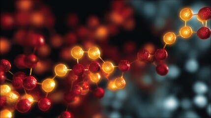 Glowing molecular structure scientific abstract background