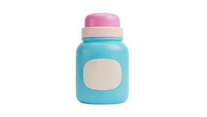 Cute blue bottle with pink cap