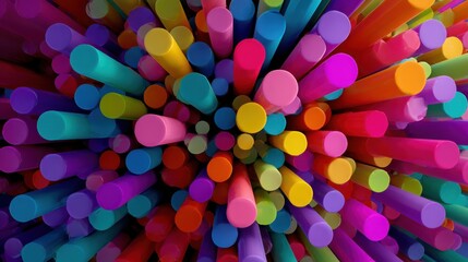 Vibrant abstract cylinder pattern colorful background