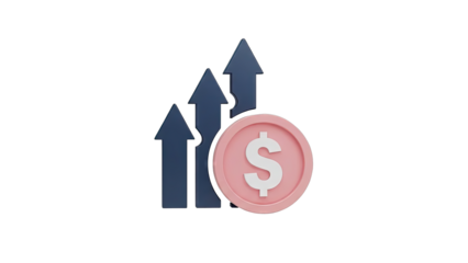 Dollar Coin and Growth Arrows