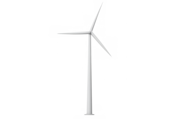 Wind turbine generating clean renewable energy, symbolizing sustainable power and environmental technology on transparent background