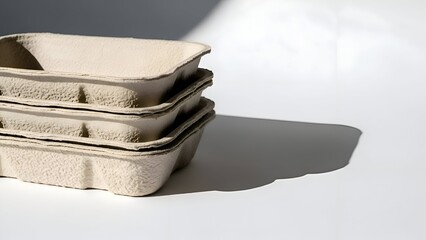 Eco Friendly Disposable Containers Stacked.