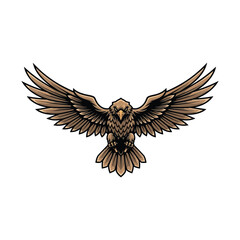 Fototapeta premium An eagle in flight, soaring through the air with outstretched wings and sharp talons