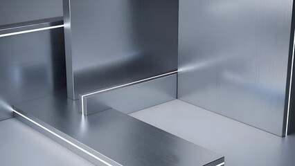 Metal Corner with Reflective Surface Detail.