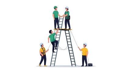 Teamwork and Collaboration on Construction Site.