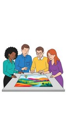 Diverse Team Collaborating on Project Plan.