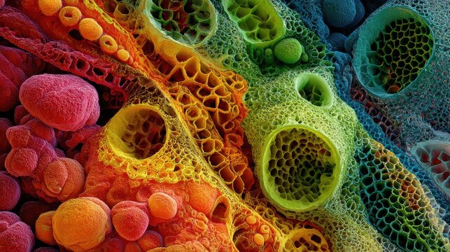 Abstract microscopic organic texture colorful background