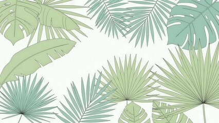 Tropical Leaves Pattern Design Element.
