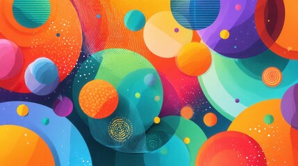 Colorful abstract circles and textures background