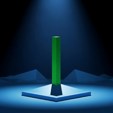 business growth concept visualization with a tall green rect