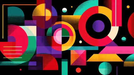 Colorful Geometric Shapes Abstract Background Design