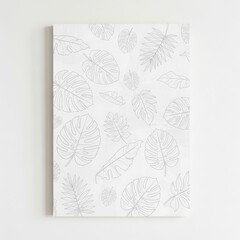 White Card with Embossed Leaf Pattern.