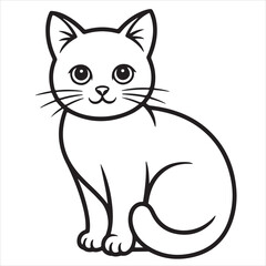 Obraz premium cat line art coloring page