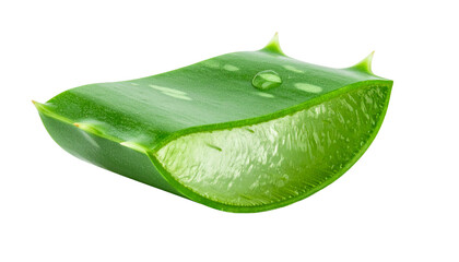 slice piece of aloe vera isolated on white background