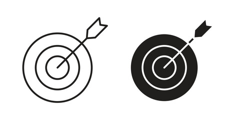 Bullseye icons linear icon. Line with Editable stroke. monochrome icon